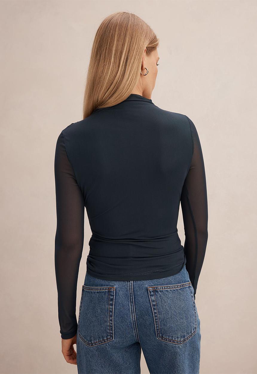 Forever New - Charlotte High Neck Long Sleeve Top in Night Sky