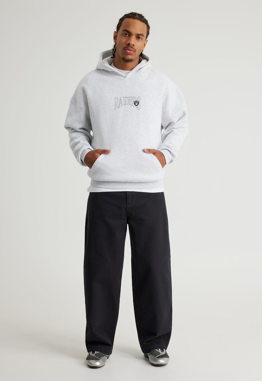Factorie - Nfl Hoodie - Lcn Nfl Silver Marle/Raiders Outline