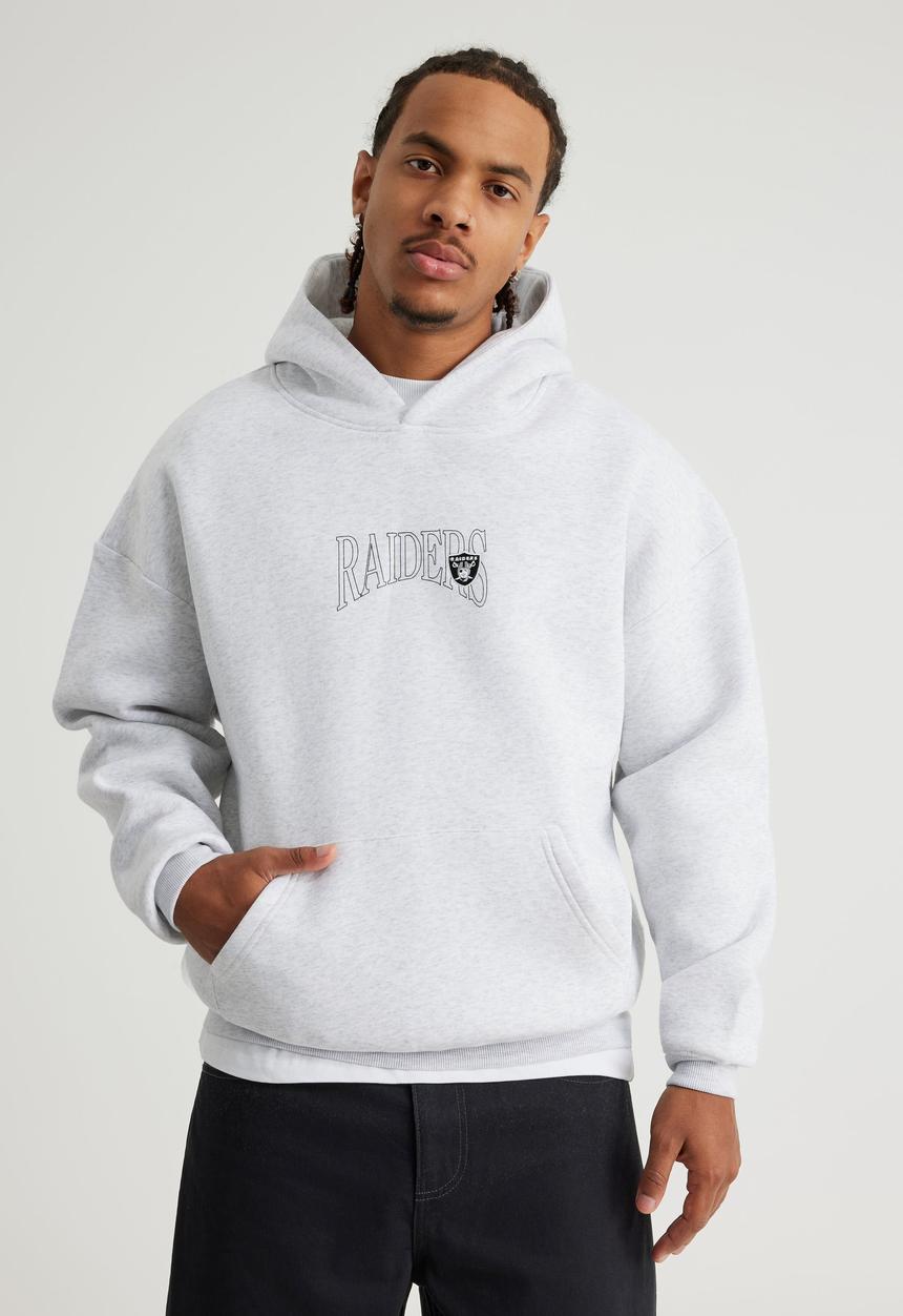 Factorie - Nfl Hoodie - Lcn Nfl Silver Marle/Raiders Outline