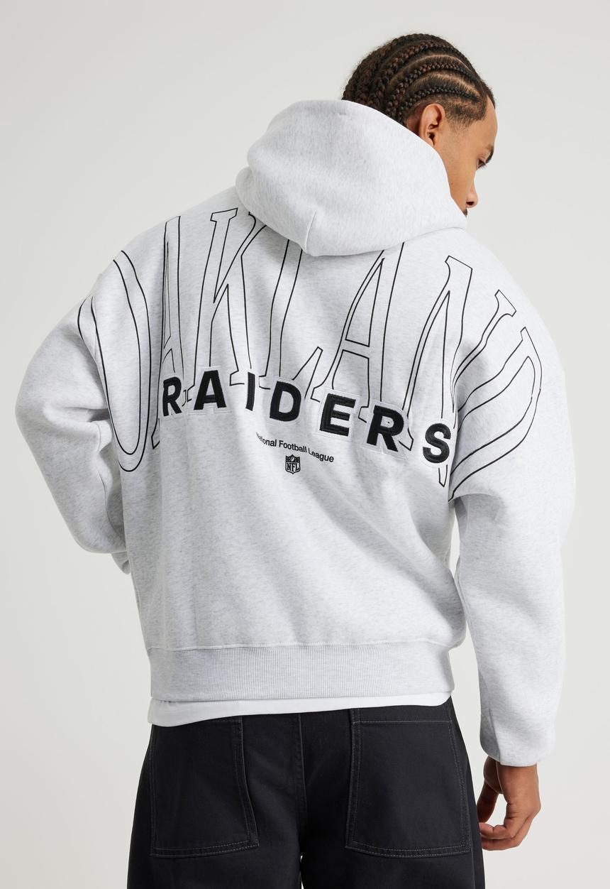 Factorie - Nfl Hoodie - Lcn Nfl Silver Marle/Raiders Outline
