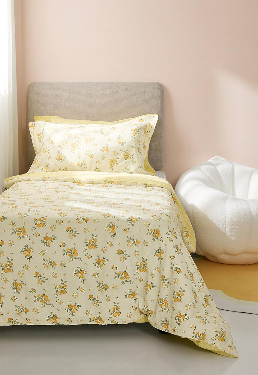 Pop Candy - 200TC floral duvet cover set - soft yellow
