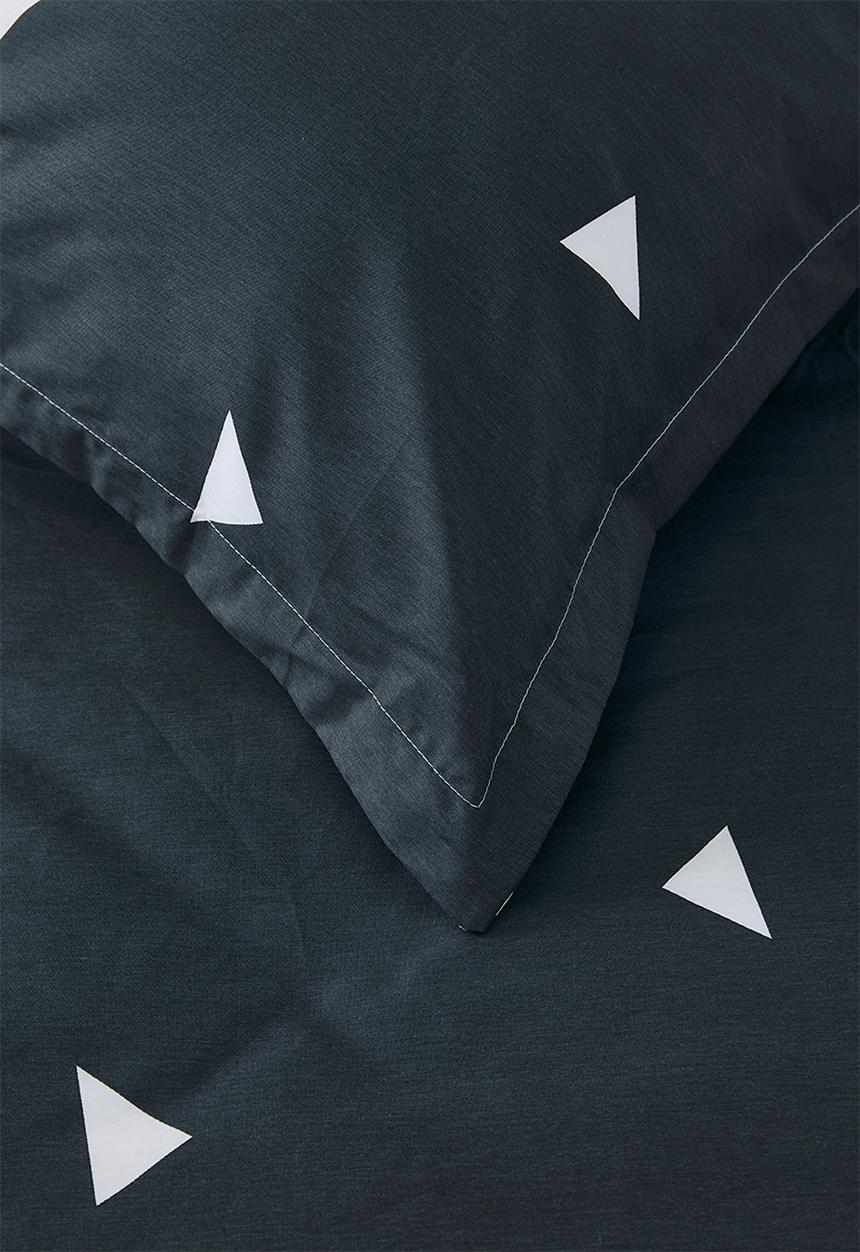 Pop Candy - 200TC reversible duvet cover set - glaucous blue/triangle aop