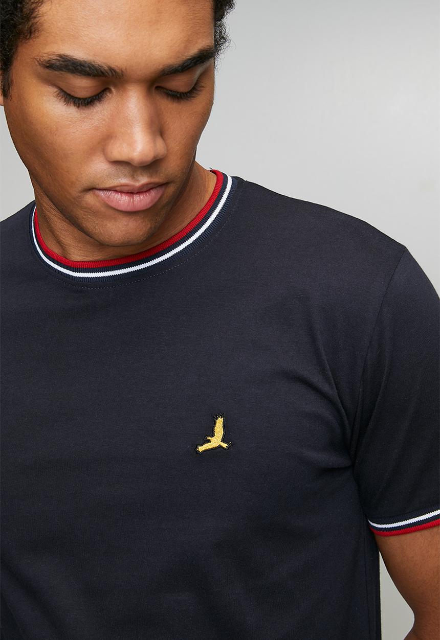 Brave Soul - Crew Neck Tee  - Rich Navy/Red/Optic White