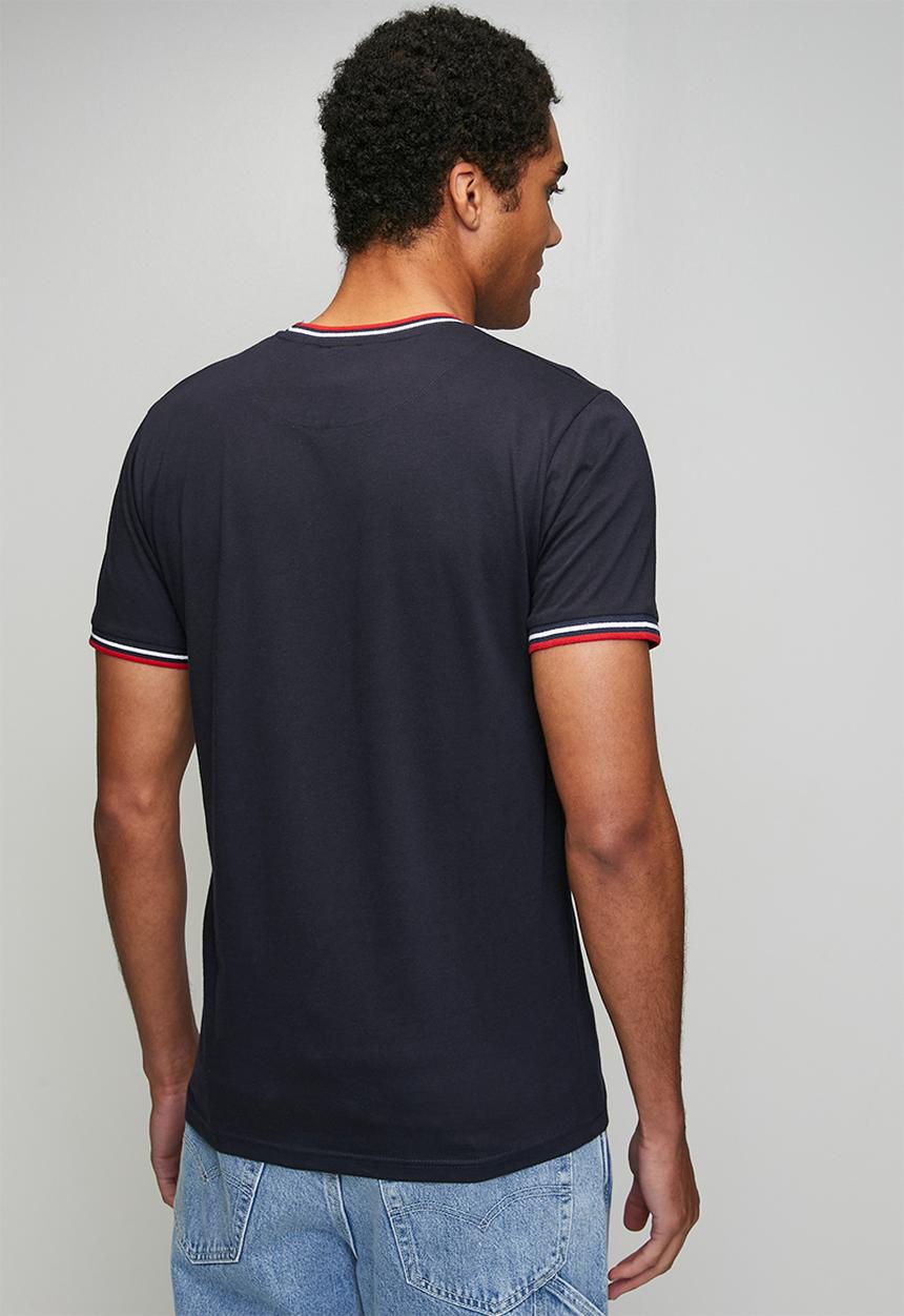 Brave Soul - Crew Neck Tee  - Rich Navy/Red/Optic White
