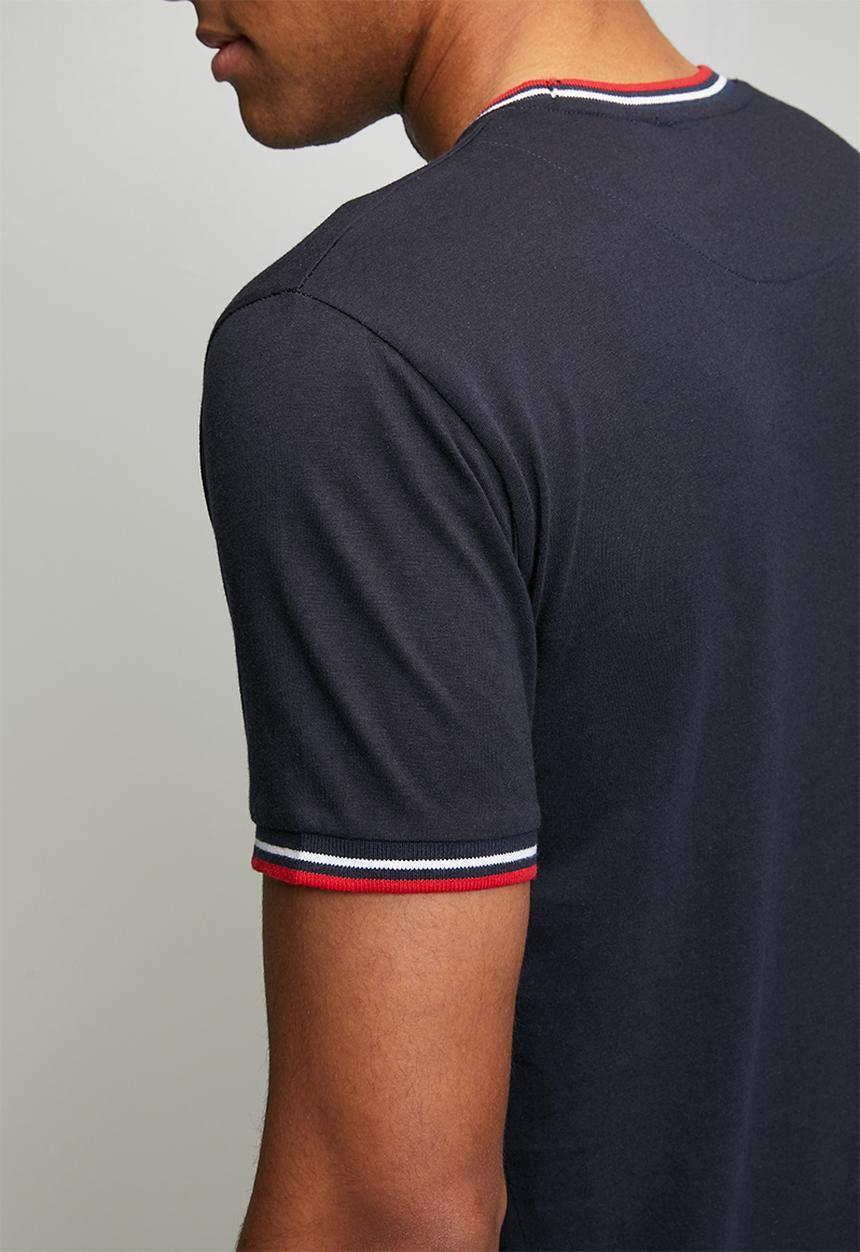 Brave Soul - Crew Neck Tee  - Rich Navy/Red/Optic White