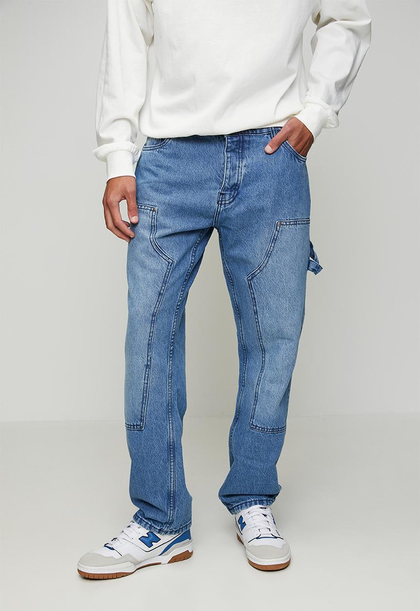 Carpenter Loose Fit Denim Jean - Light Blue Long Length