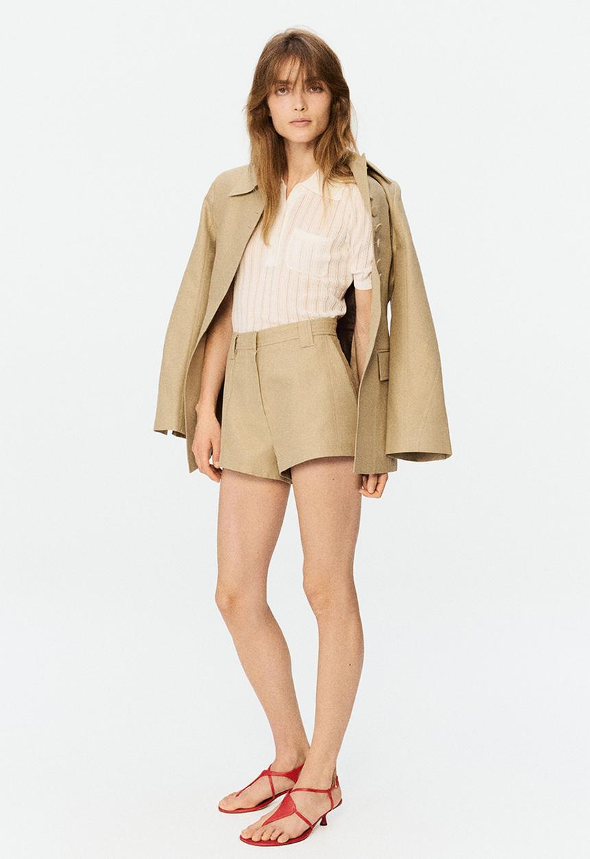 H&M - H&M Studio: Linen-blend shorts - beige