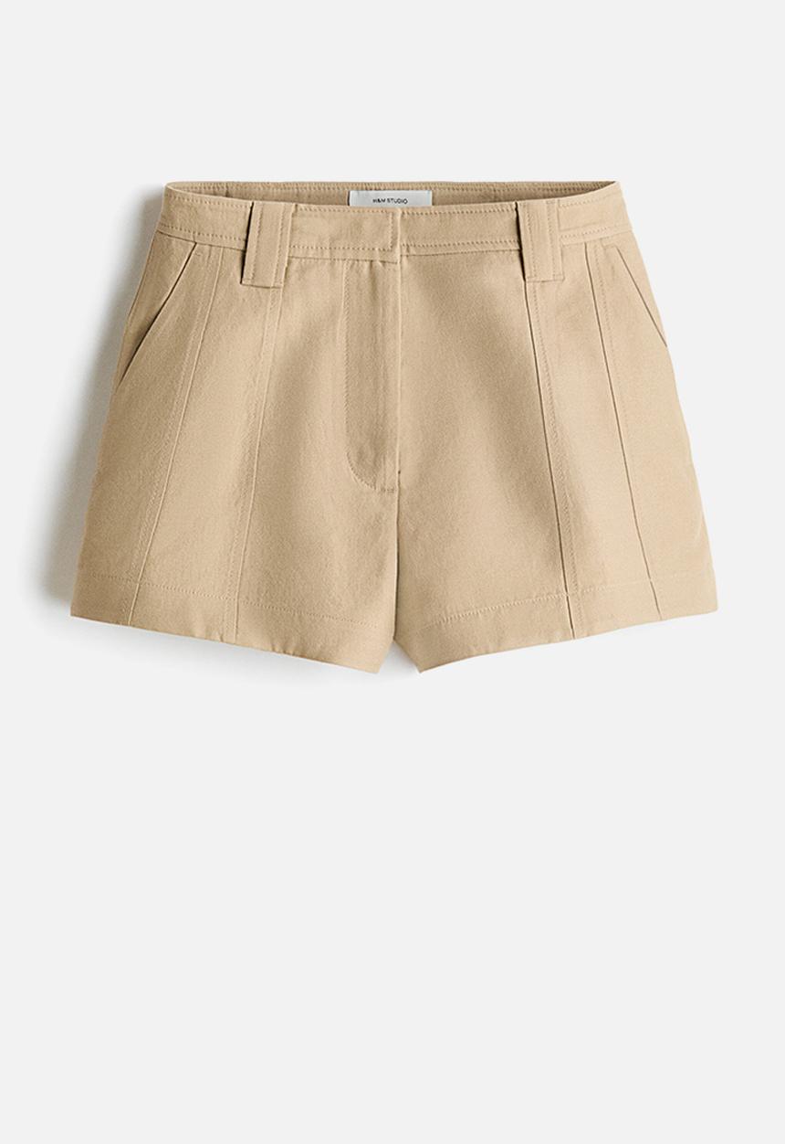 H&M - H&M Studio: Linen-blend shorts - beige