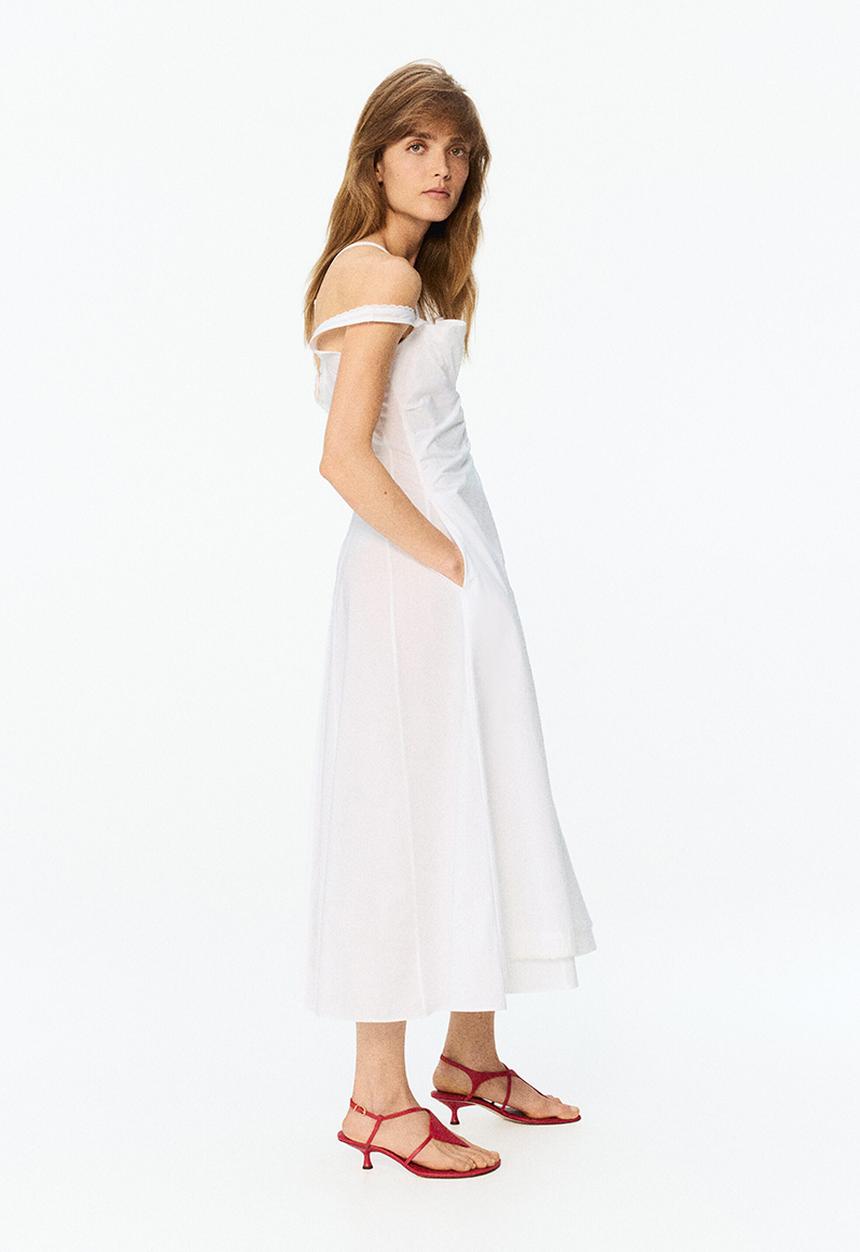 H&M - H&M Studio: Layered poplin dress - white