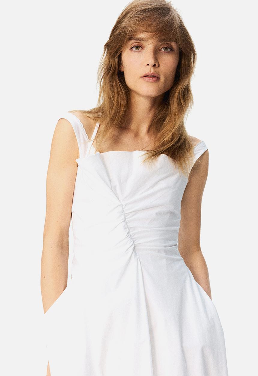 H&M - H&M Studio: Layered poplin dress - white