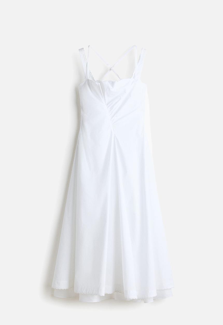 H&M - H&M Studio: Layered poplin dress - white