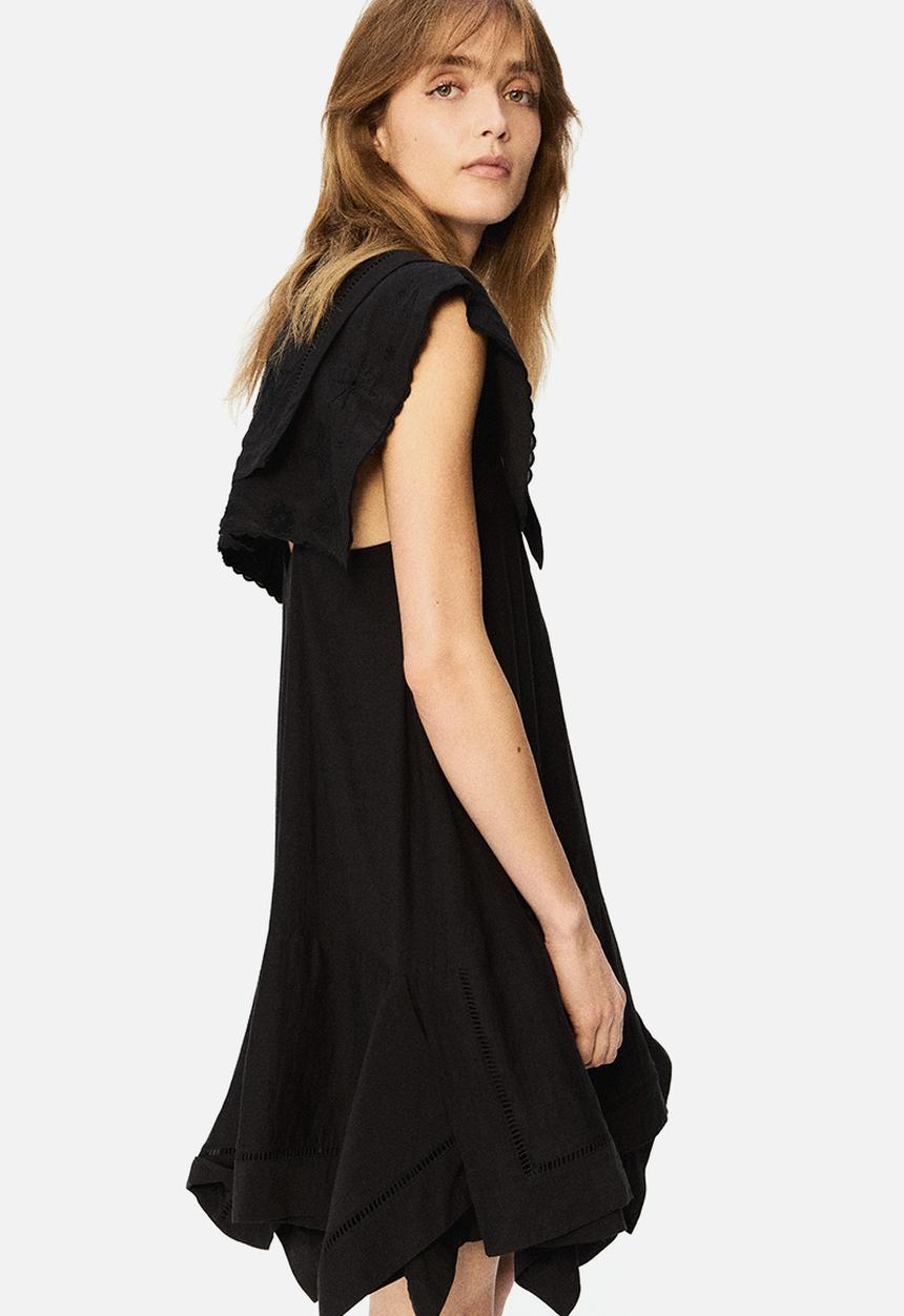 H&M - H&M Studio: Sailor-collared broderie anglaise dress - black