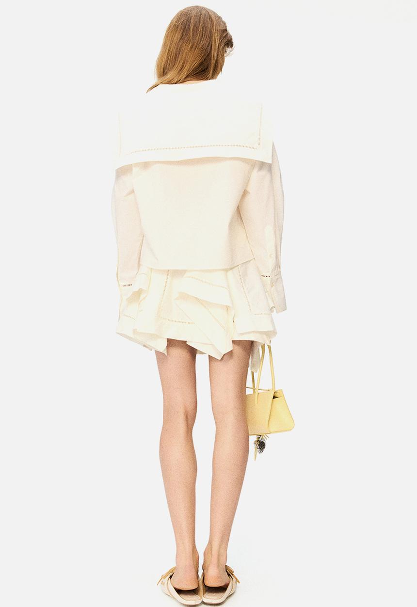 H&M - H&M Studio: Sailor-collared poplin blouse - cream