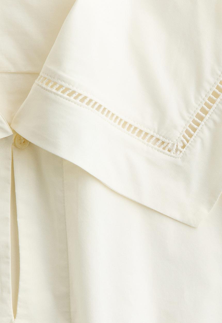 H&M - H&M Studio: Sailor-collared poplin blouse - cream