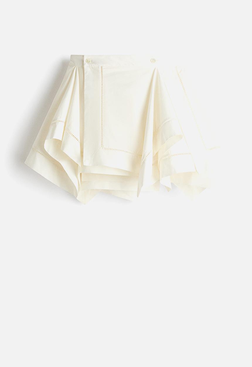 H&M - H&M Studio: Draped-panel wrap skirt - cream