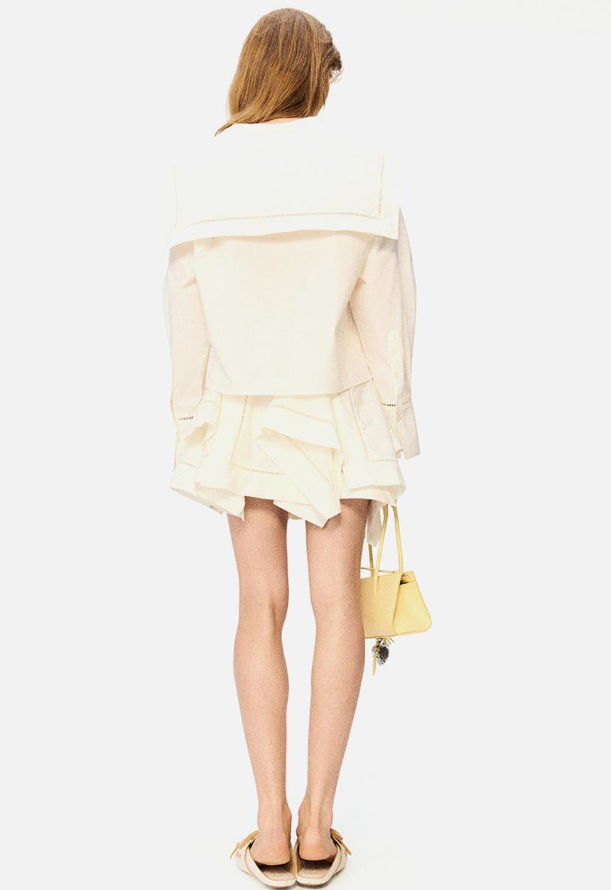 H&M - H&M Studio: Draped-panel wrap skirt - cream