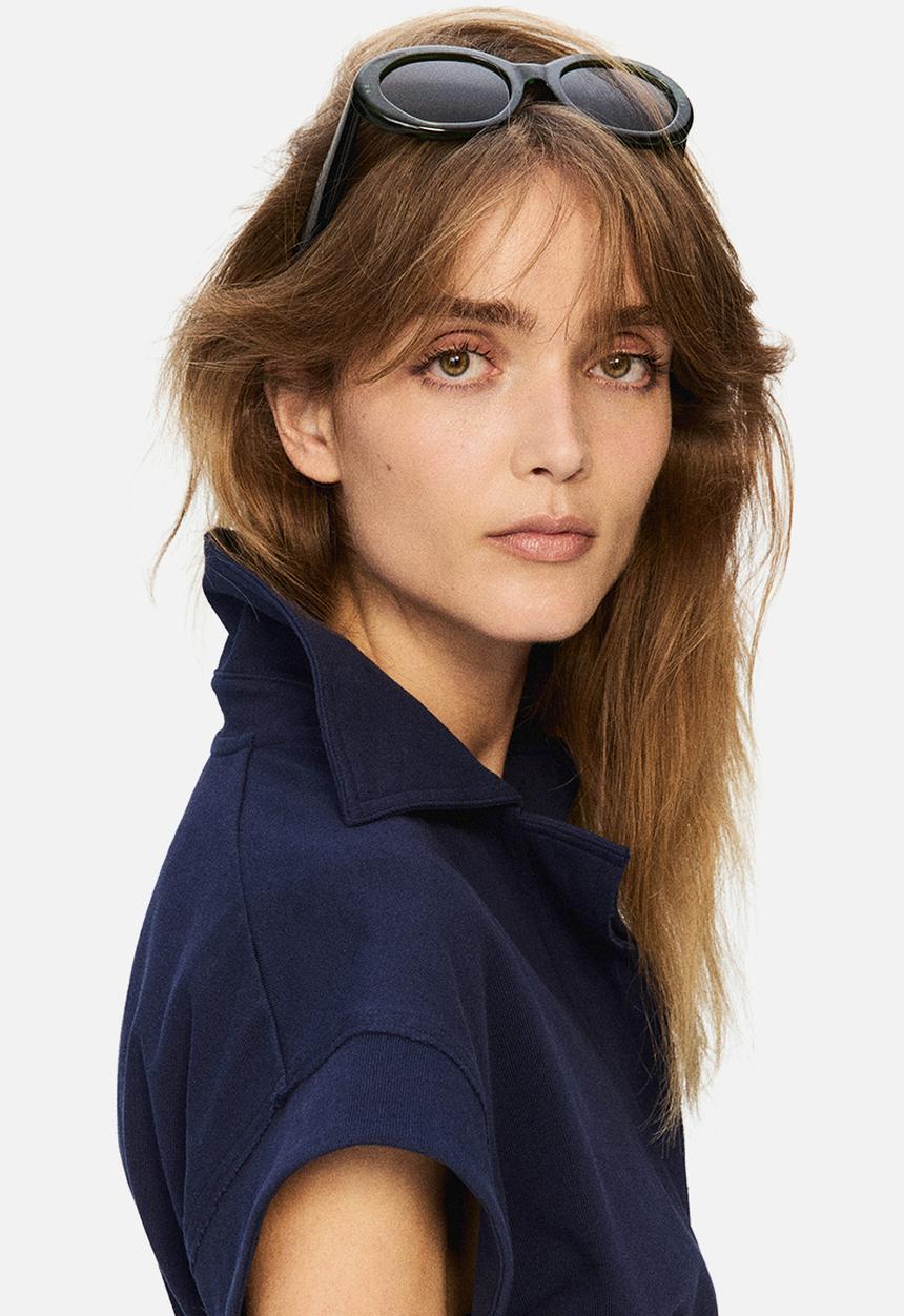 H&M - H&M Studio: Cotton polo shirt - navy blue