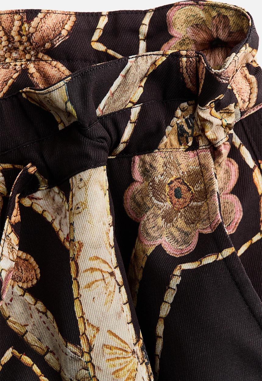 H&M - H&M Studio: Floral-print twill trousers - black/floral