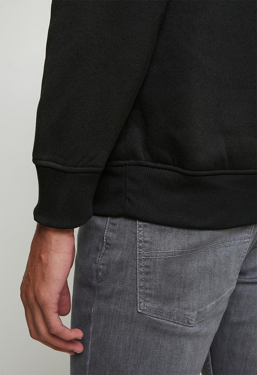 Brave Soul - Crew Neck Sweatshirt - Jet Black/Dk Charcoal Marl