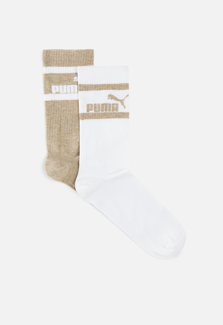 PUMA - Mens 2 Pk Mid Calf No.1 Logo Sock - Puma White / Camel