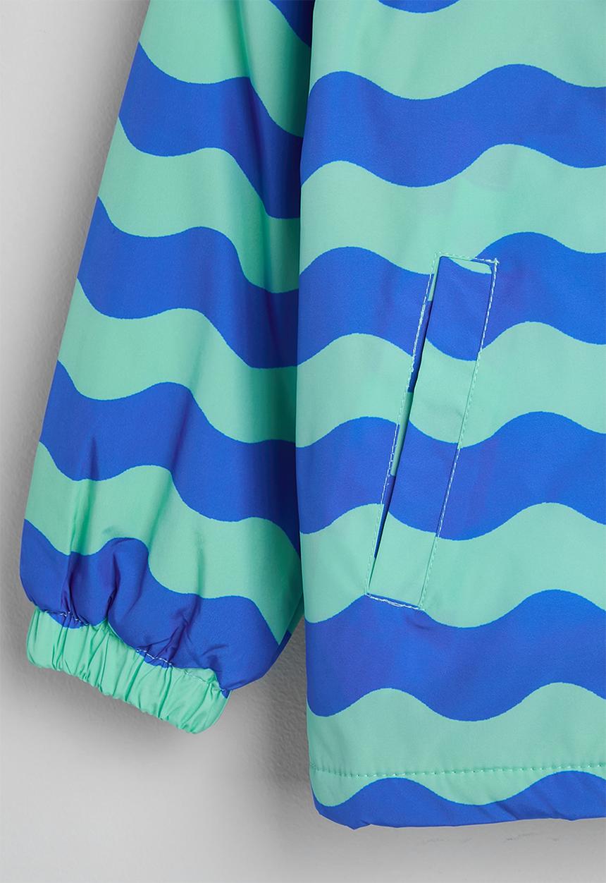 Pop Candy - Wavy striped hooded jacket - blue/green