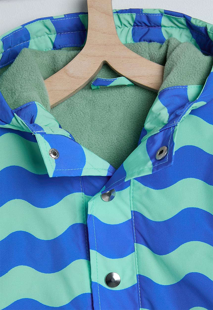 Pop Candy - Wavy striped hooded jacket - blue/green