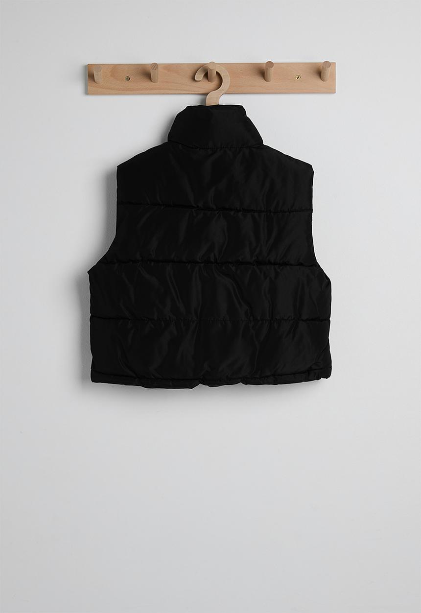 Pop Candy - Collared padded vest - black