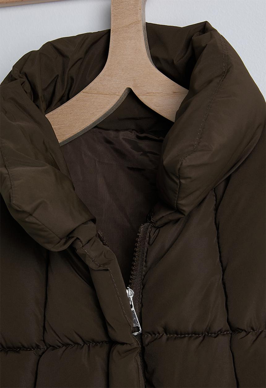 Pop Candy - Padded funnel neck vest - coffee