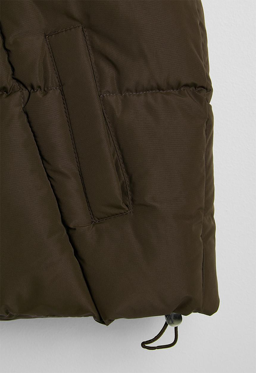 Pop Candy - Padded funnel neck vest - coffee