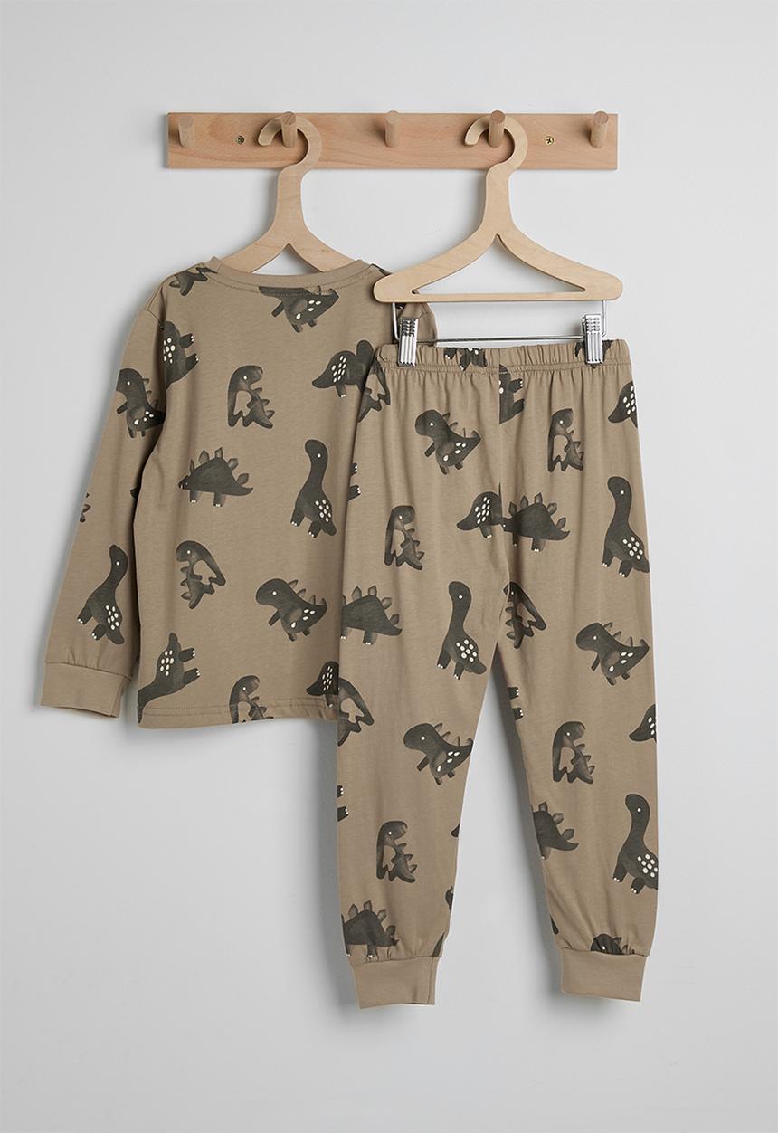 Pop Candy - Dino aop pj set - mocha