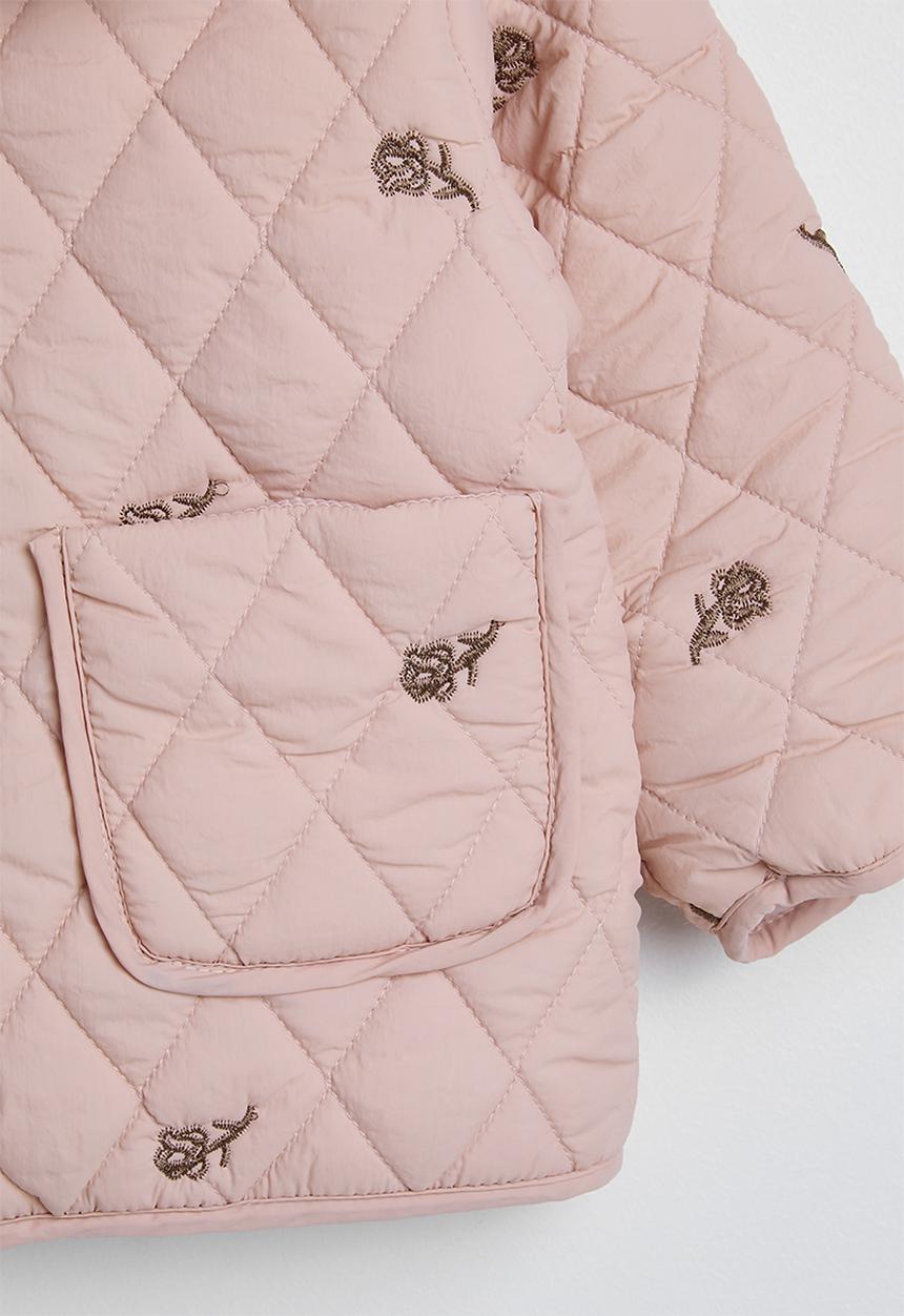 Pop Candy - Peter pan collar quilted jacket - pink