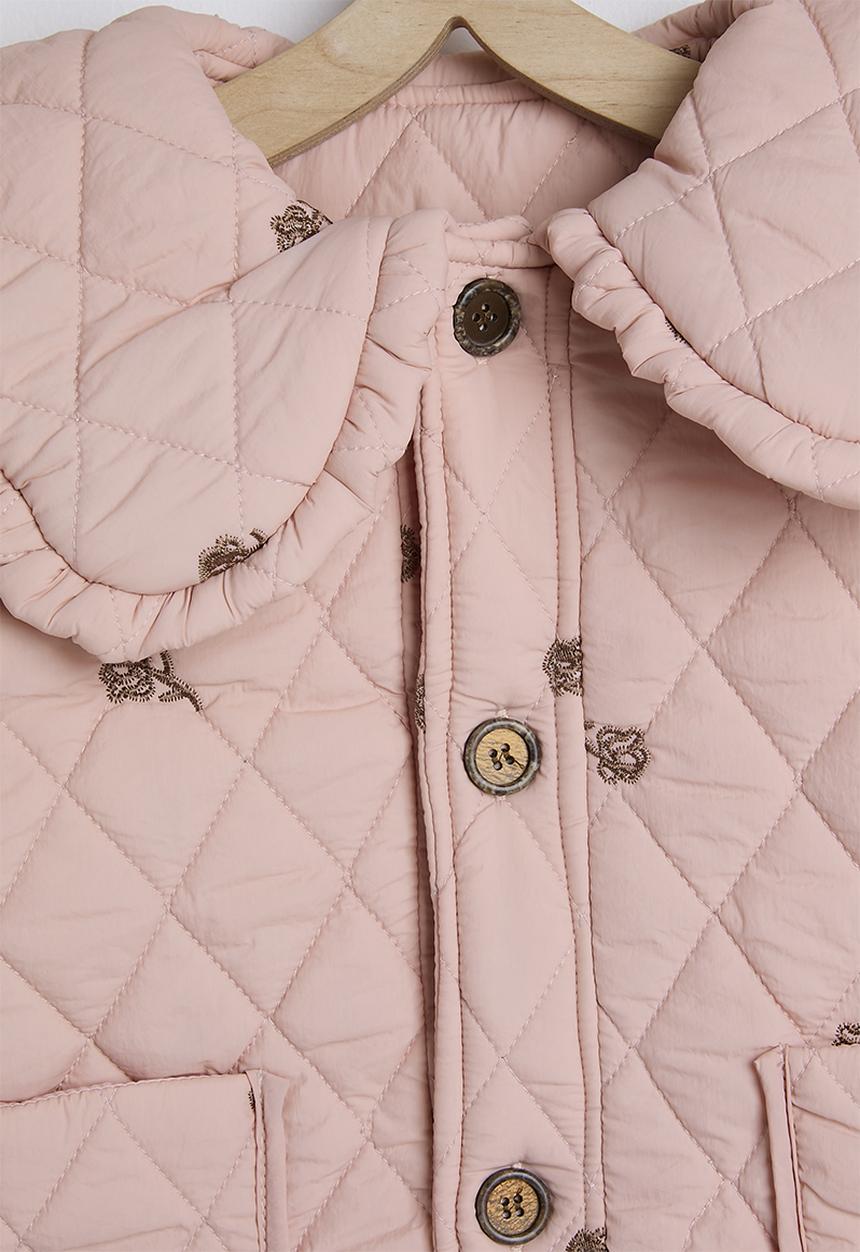 Pop Candy - Peter pan collar quilted jacket - pink