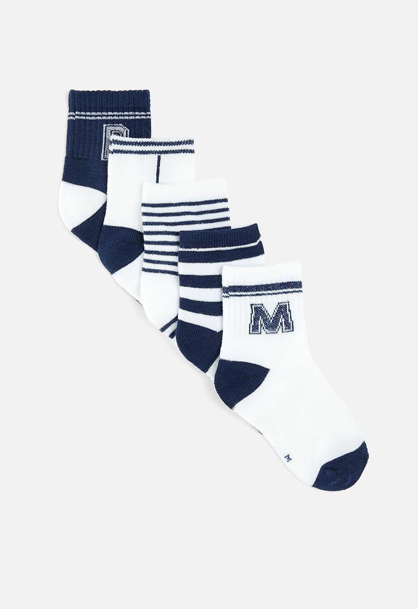 Pop Candy - 5 pack crew socks - navy/white