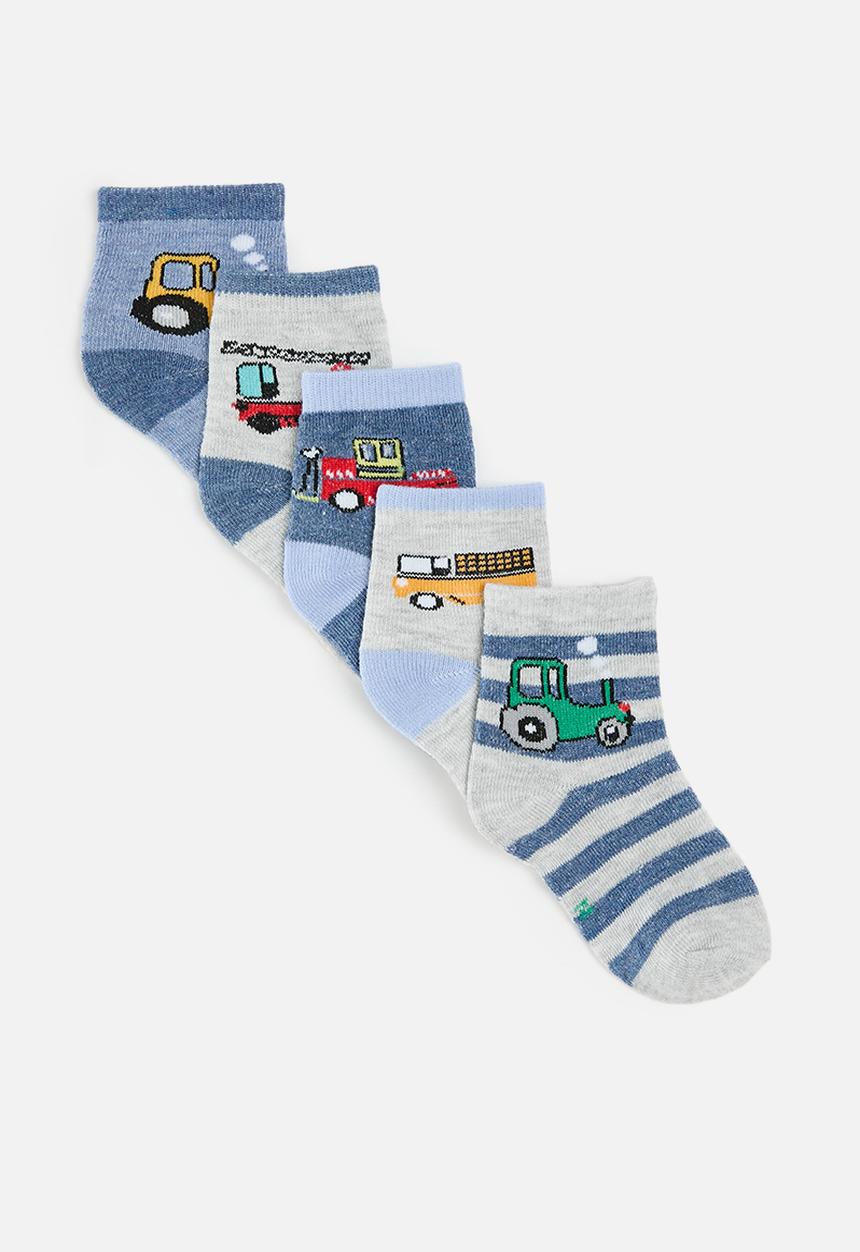 Pop Candy - 5 pack crew socks - grey/blue 