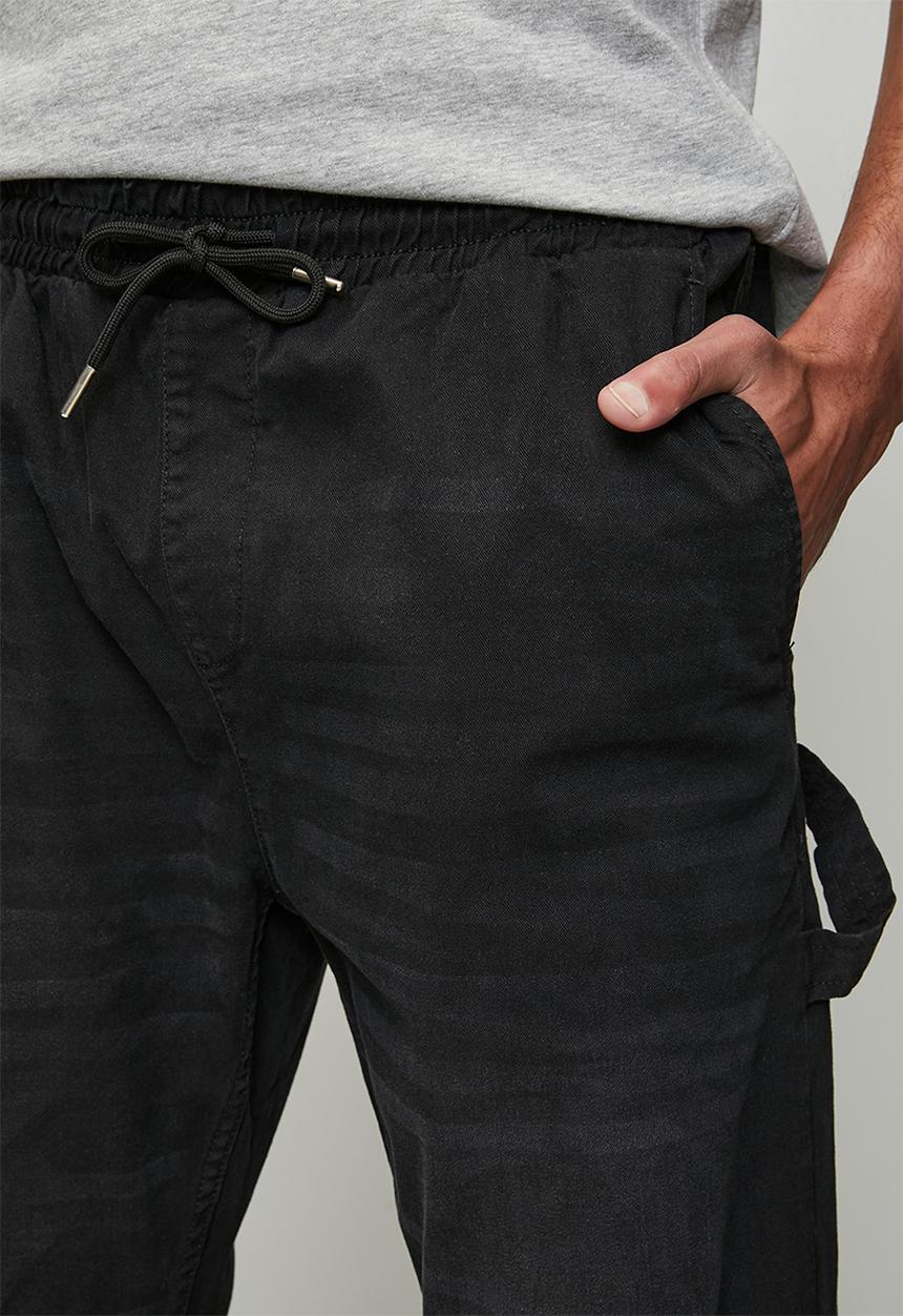 Brave Soul - Cuffed Carpenter Denim Jean - Charcoal Long Length