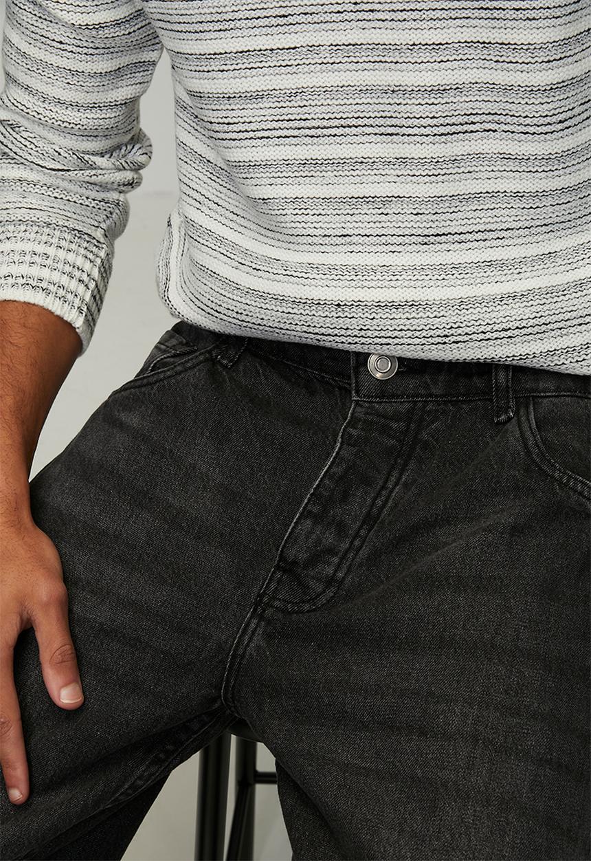 Brave Soul - Wide Fit Denim Jean - Charcoal Wash Regular Length