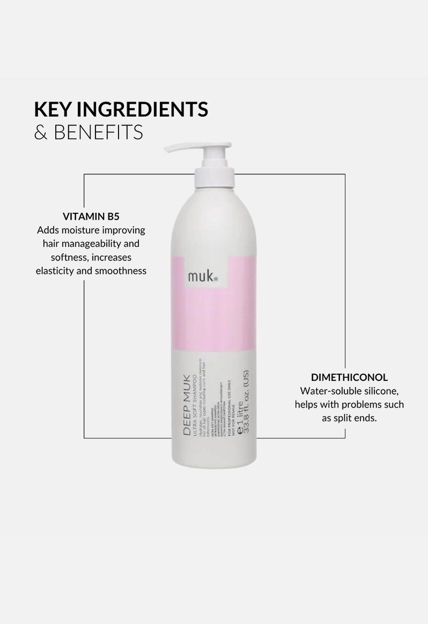 MUK Haircare - Deep muk Ultra Soft Shampoo - 1 Litre