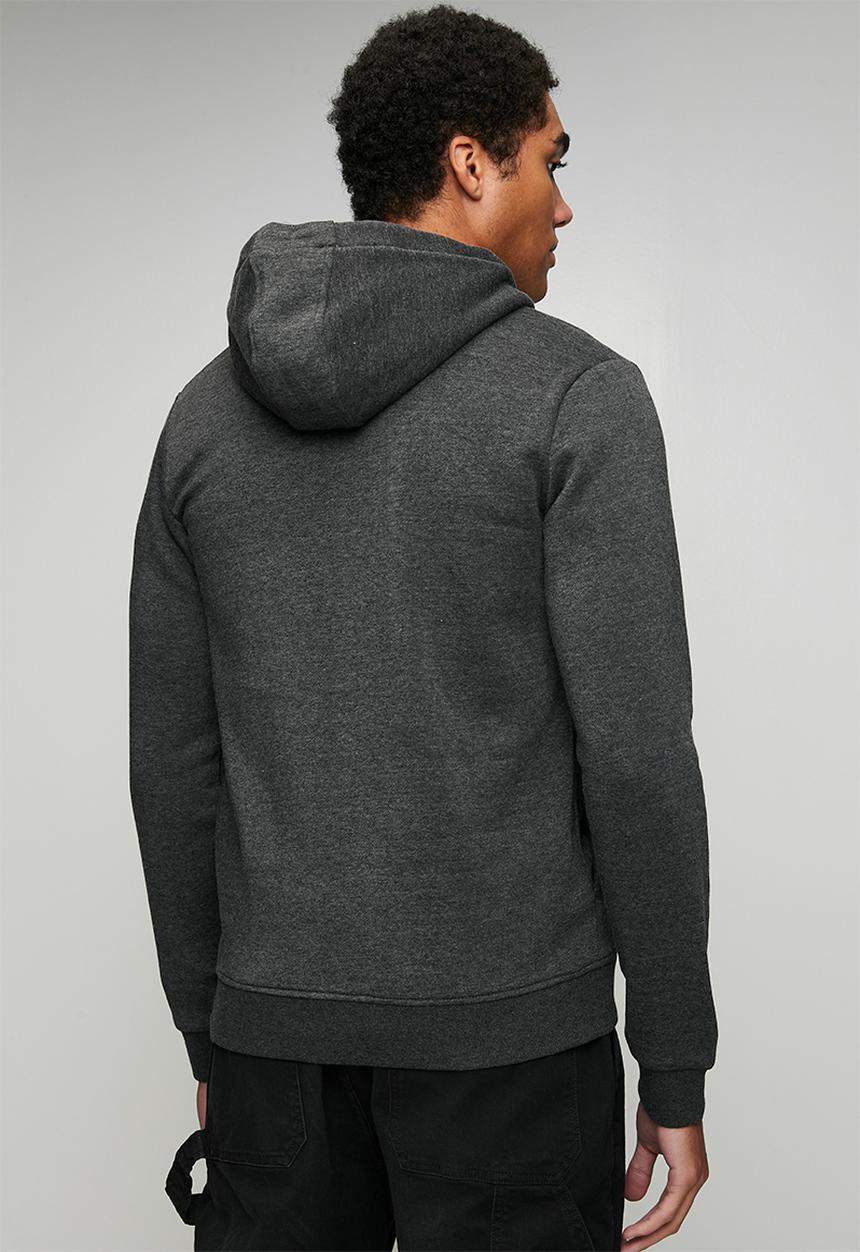 Brave Soul - Hoody Full Zip Through. - Charcoal Marl