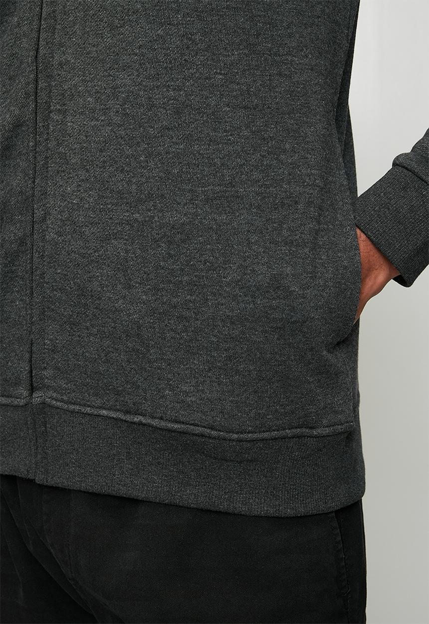 Brave Soul - Hoody Full Zip Through. - Charcoal Marl