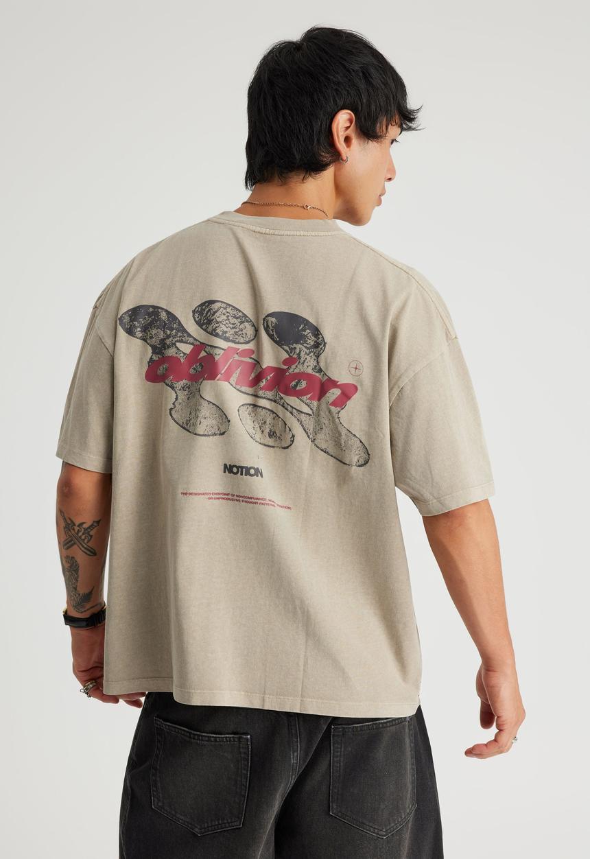 Factorie - Notion Vintage Graphic Tshirt - Ntn Washed Quarry Stone/Oblivion