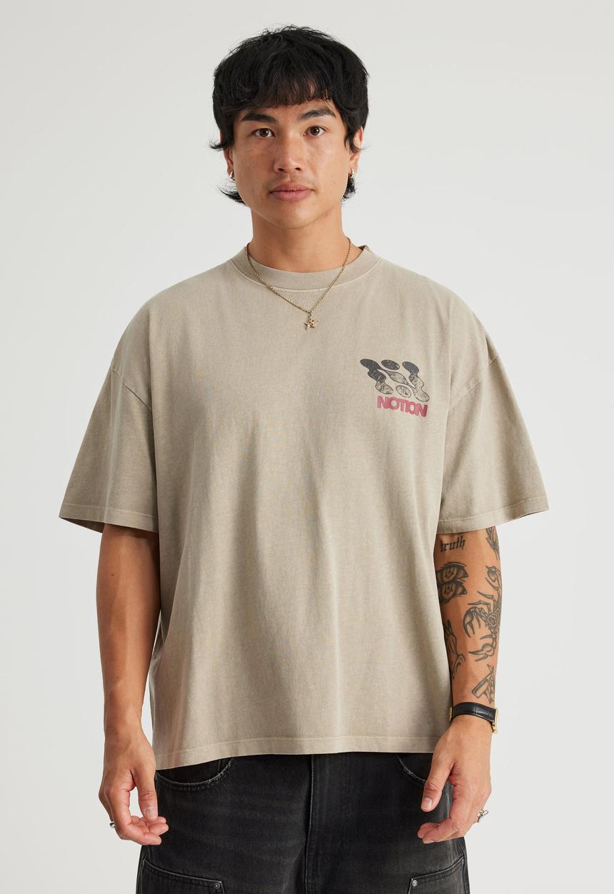 Factorie - Notion Vintage Graphic Tshirt - Ntn Washed Quarry Stone/Oblivion