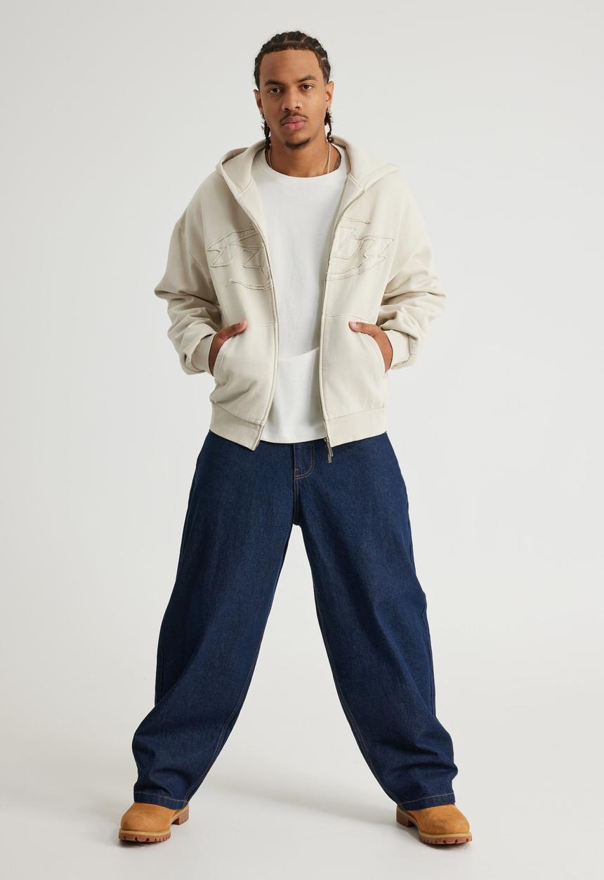 Factorie - Notion Zip Thru Hoodie - Ntn Washed Pebble/Ntn Logo