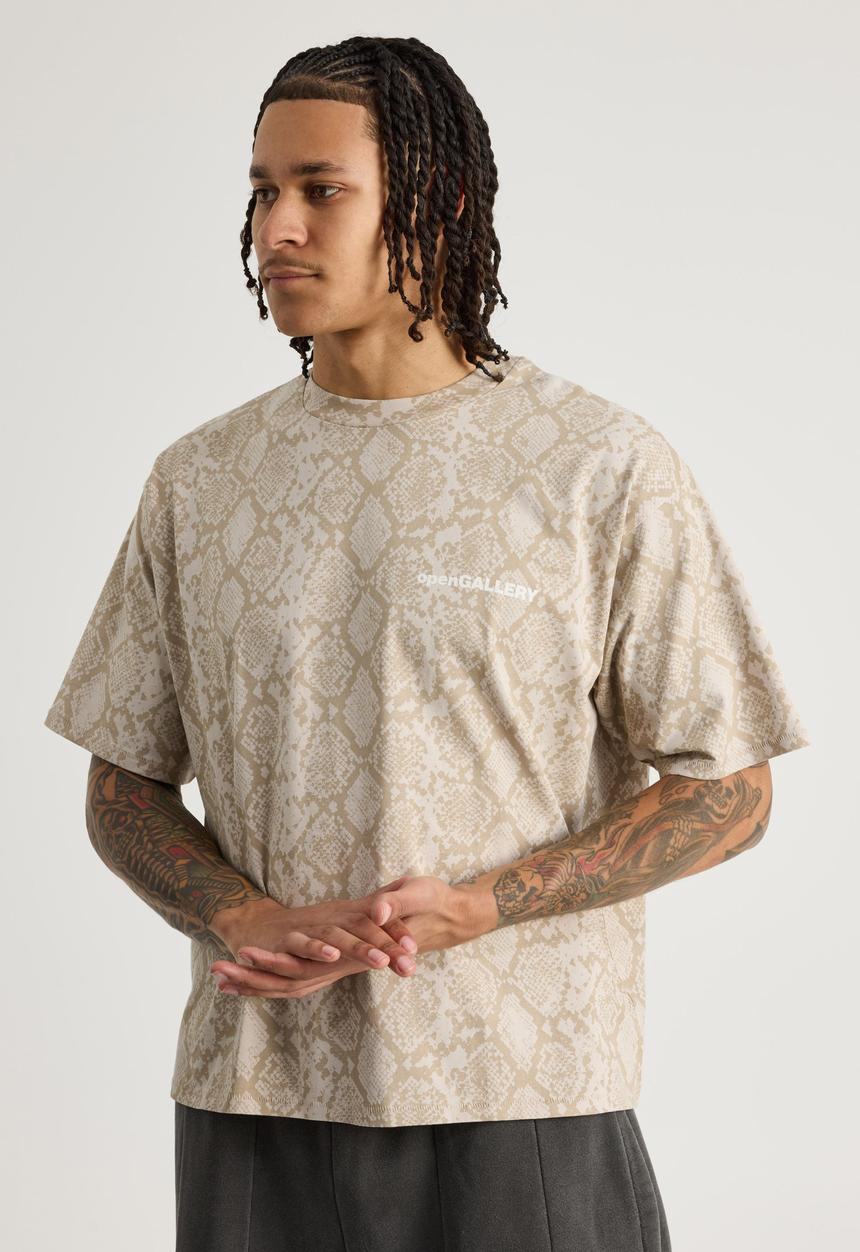 Factorie - Open Gallery Box Fit Tshirt - Og Snakeskin/Open Mind