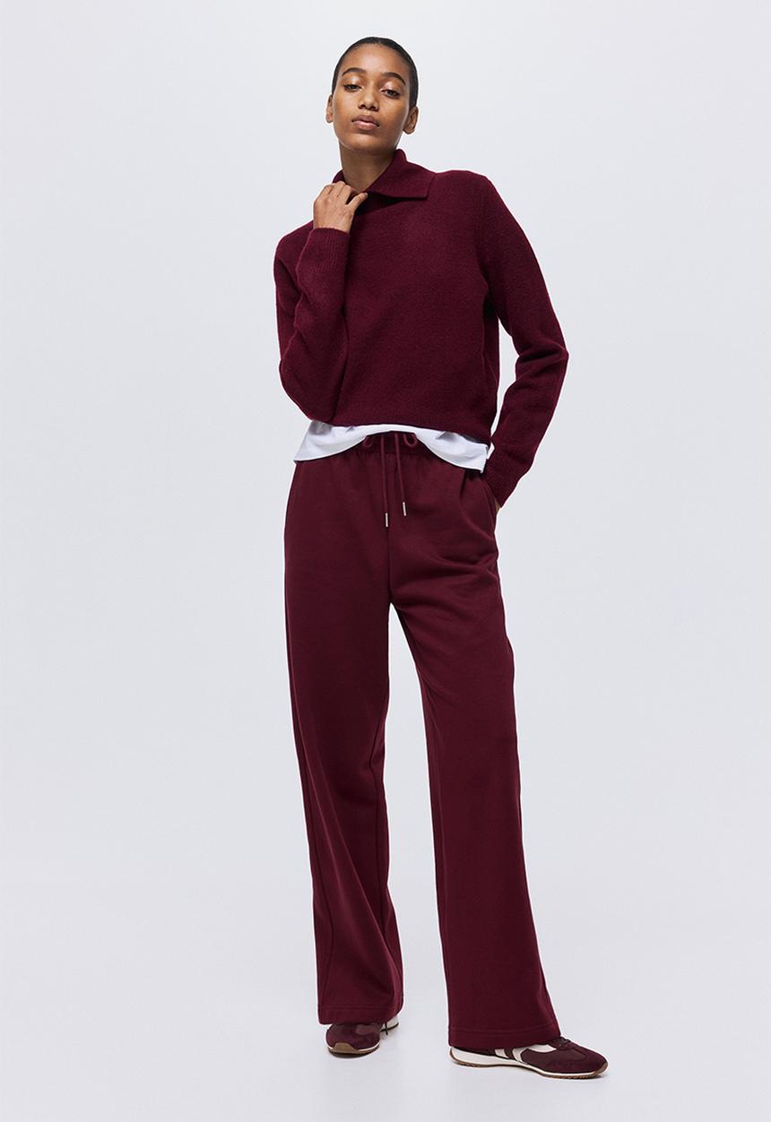 H&M - Sweatpants - burgundy