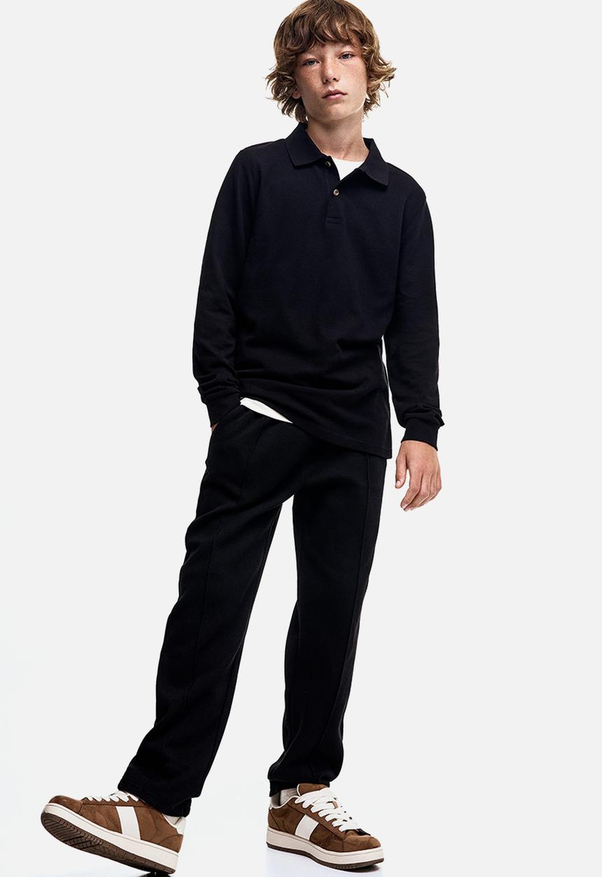 H&M - Tapered piqu? trousers - black