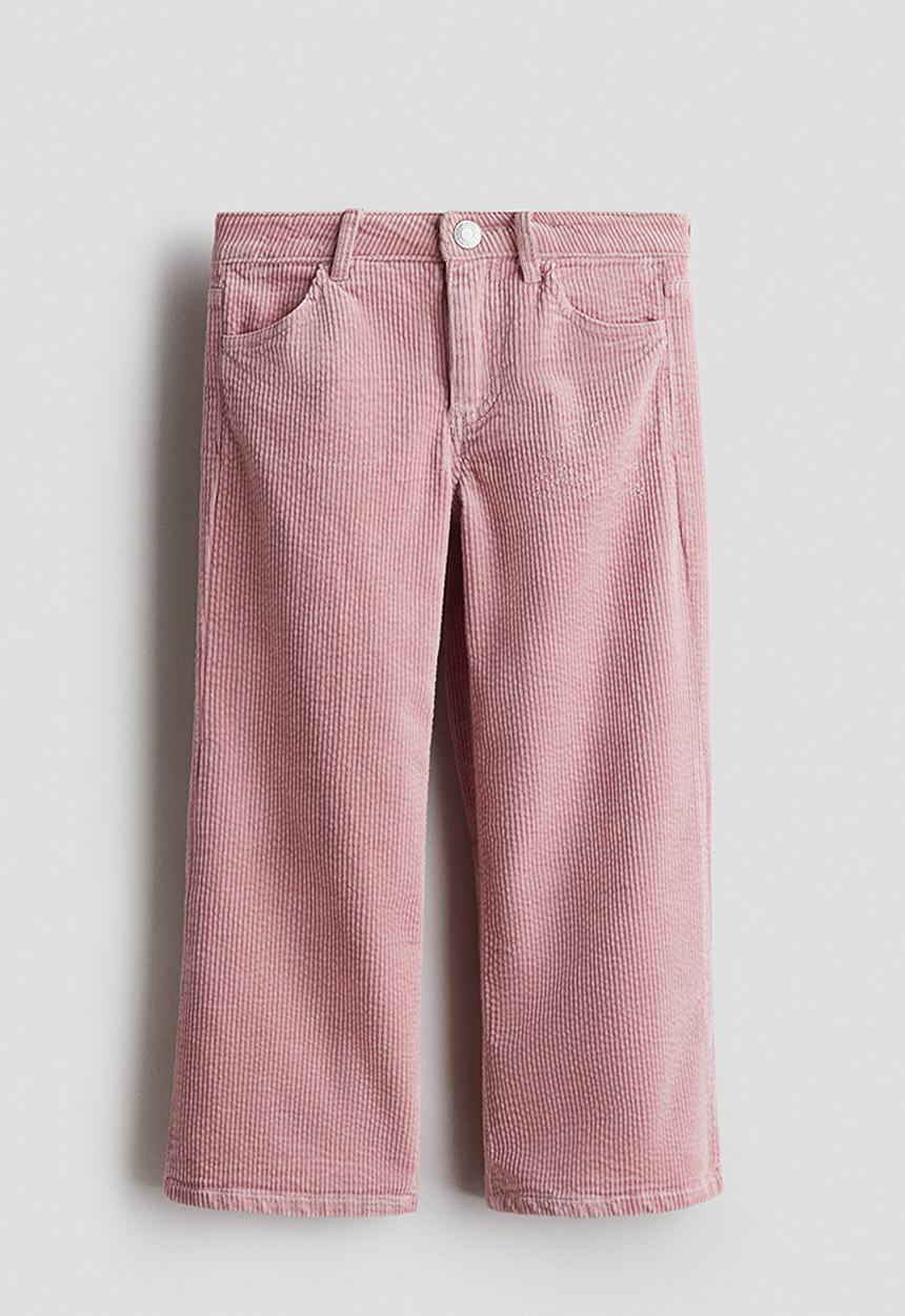 H&M - Wide cotton corduroy trousers - pink