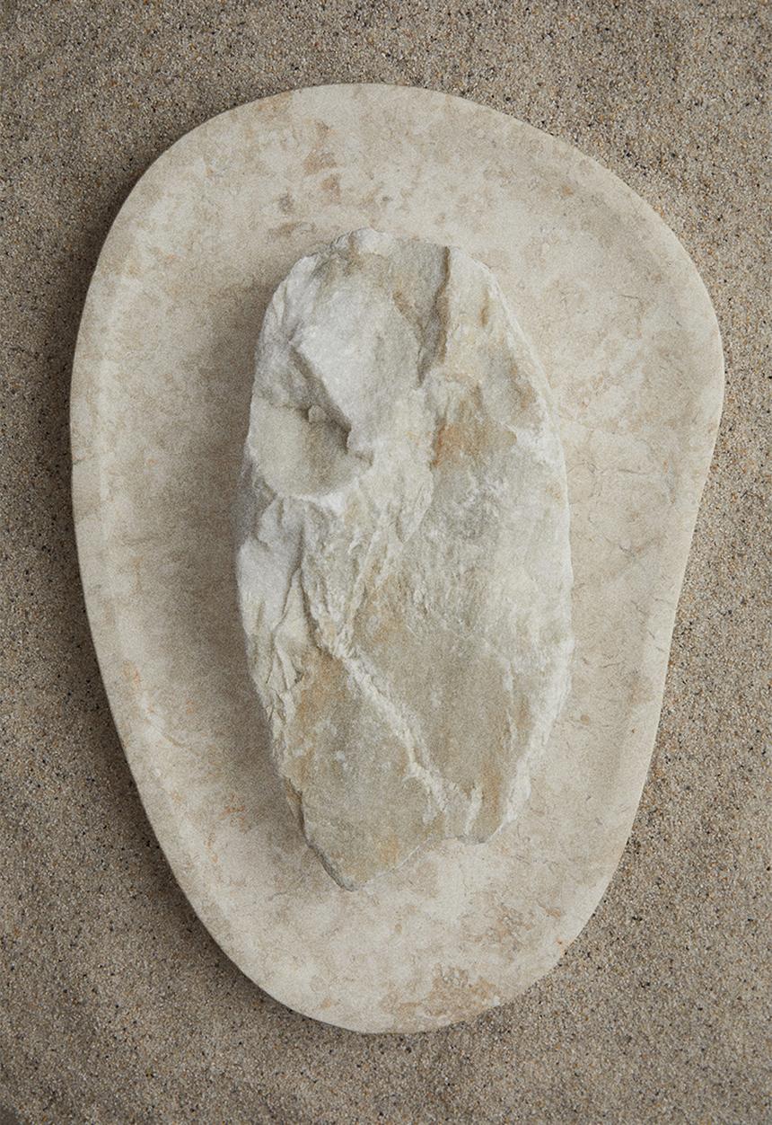 H&M - Large marble tray - light beige