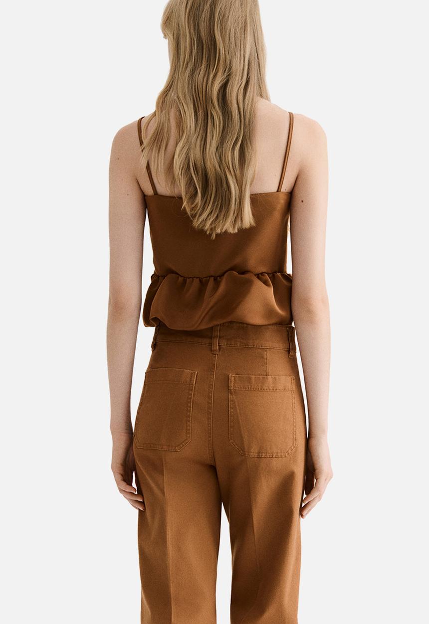 H&M - Bubble-hem strappy top - brown