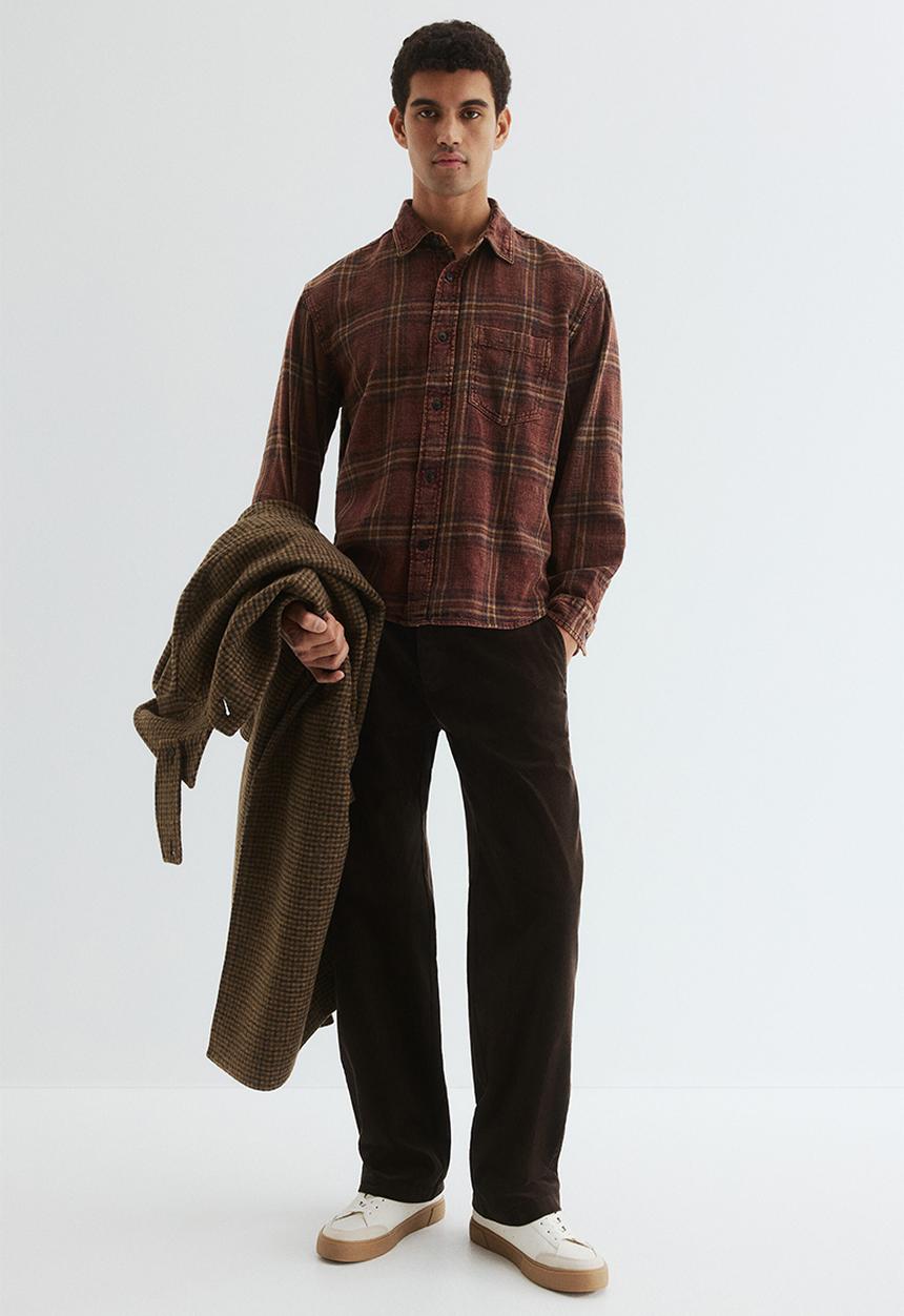 H&M - Relaxed fit shirt - burgundy checked