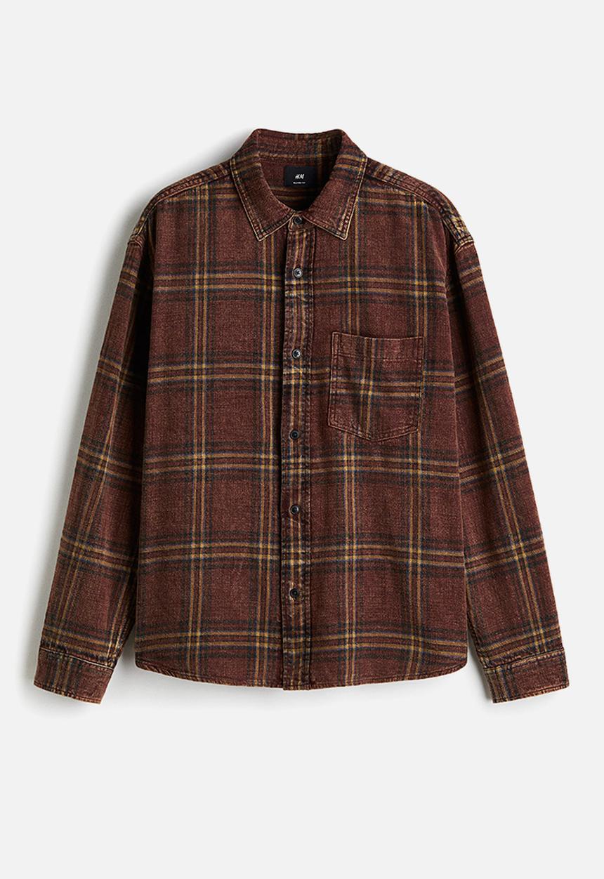 H&M - Relaxed fit shirt - burgundy checked